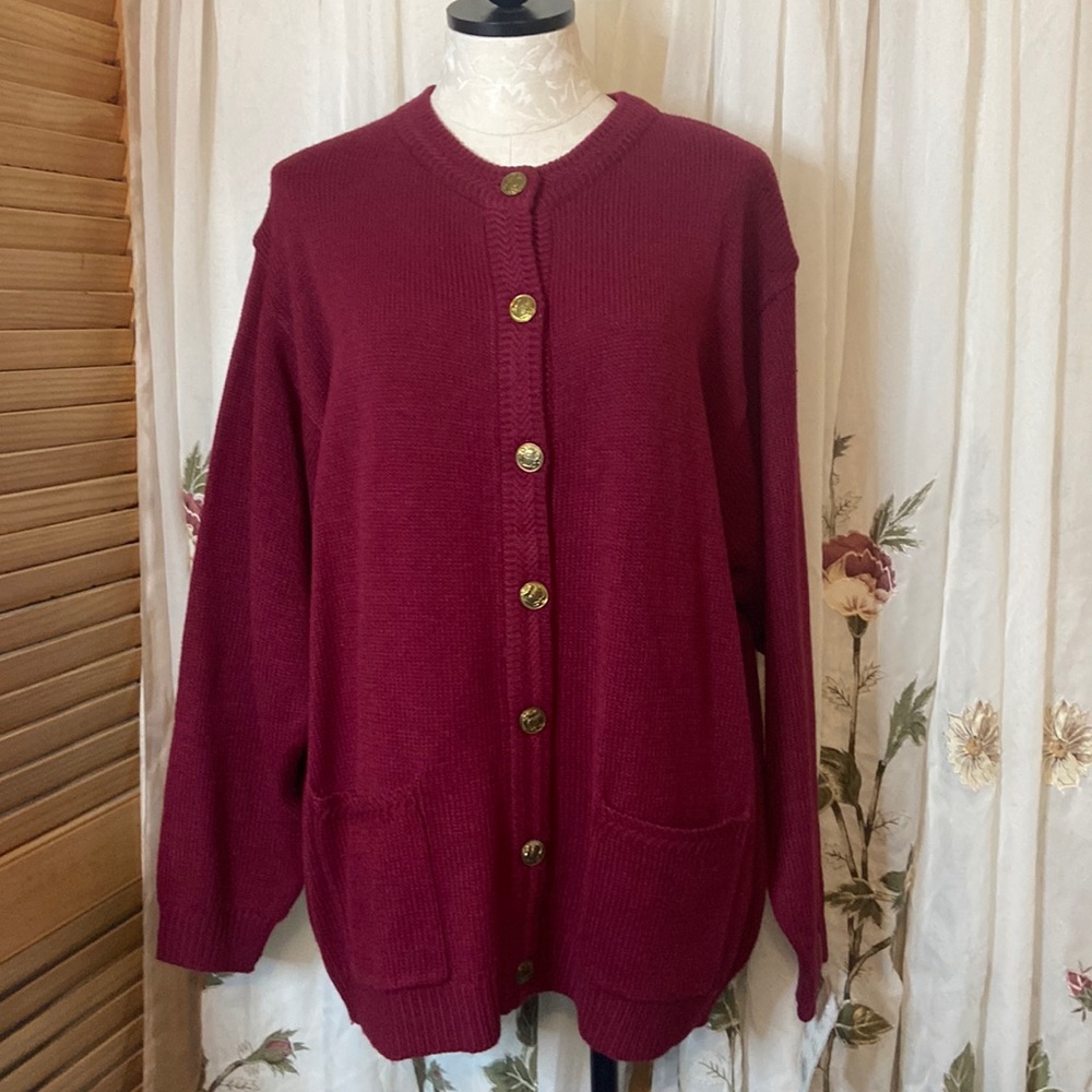 NWT Vintage Carriage Coury Burgundy sweater XL